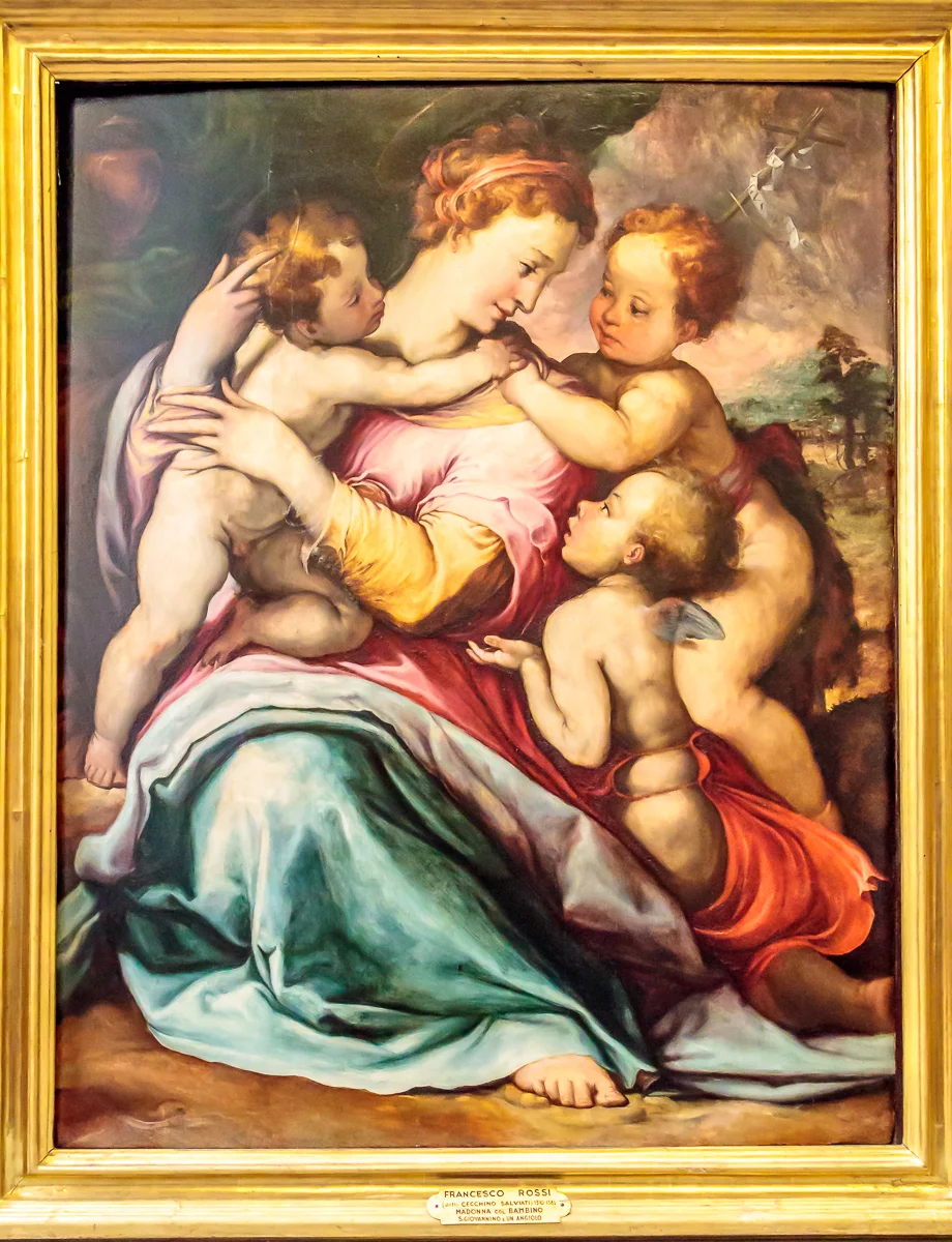 Madonna and child with the young St. John and an angel, Francesco Salviati