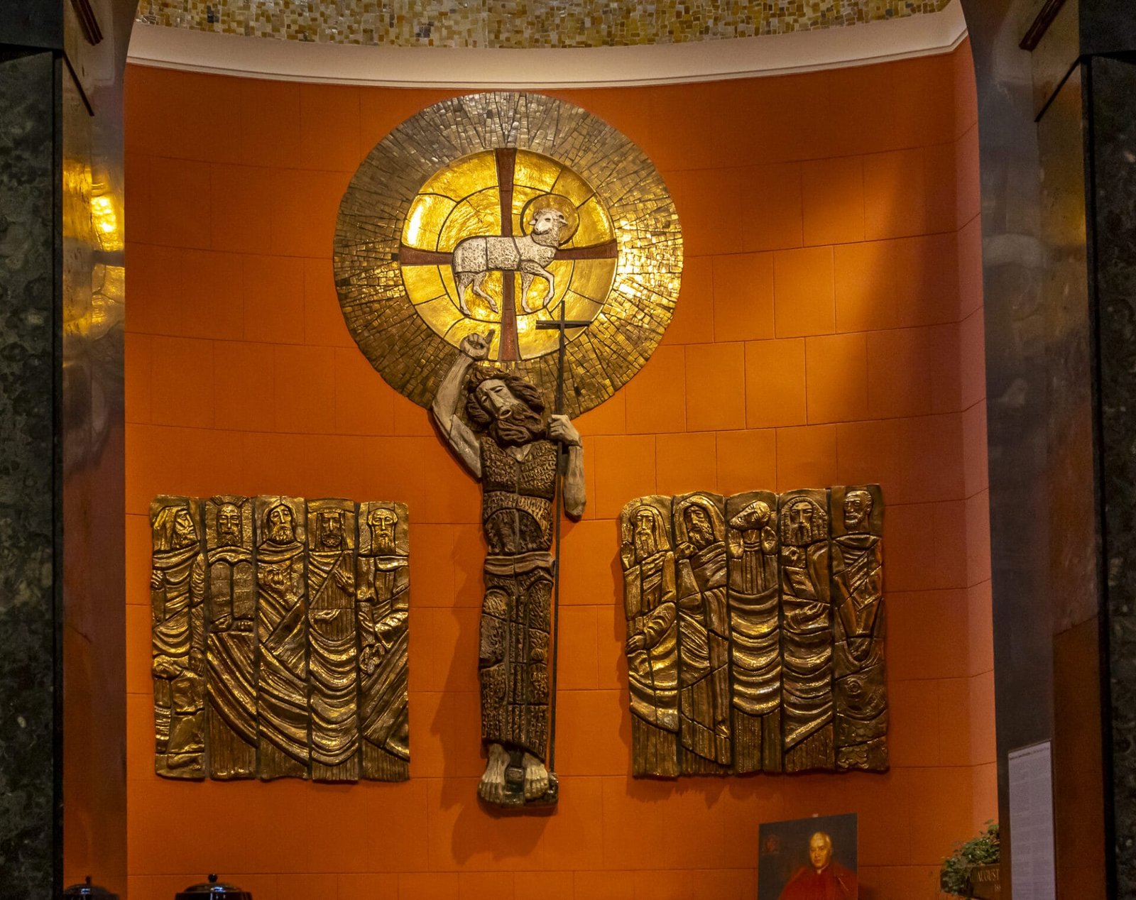 Sculpture of St John the Baptist Pointing to Christ