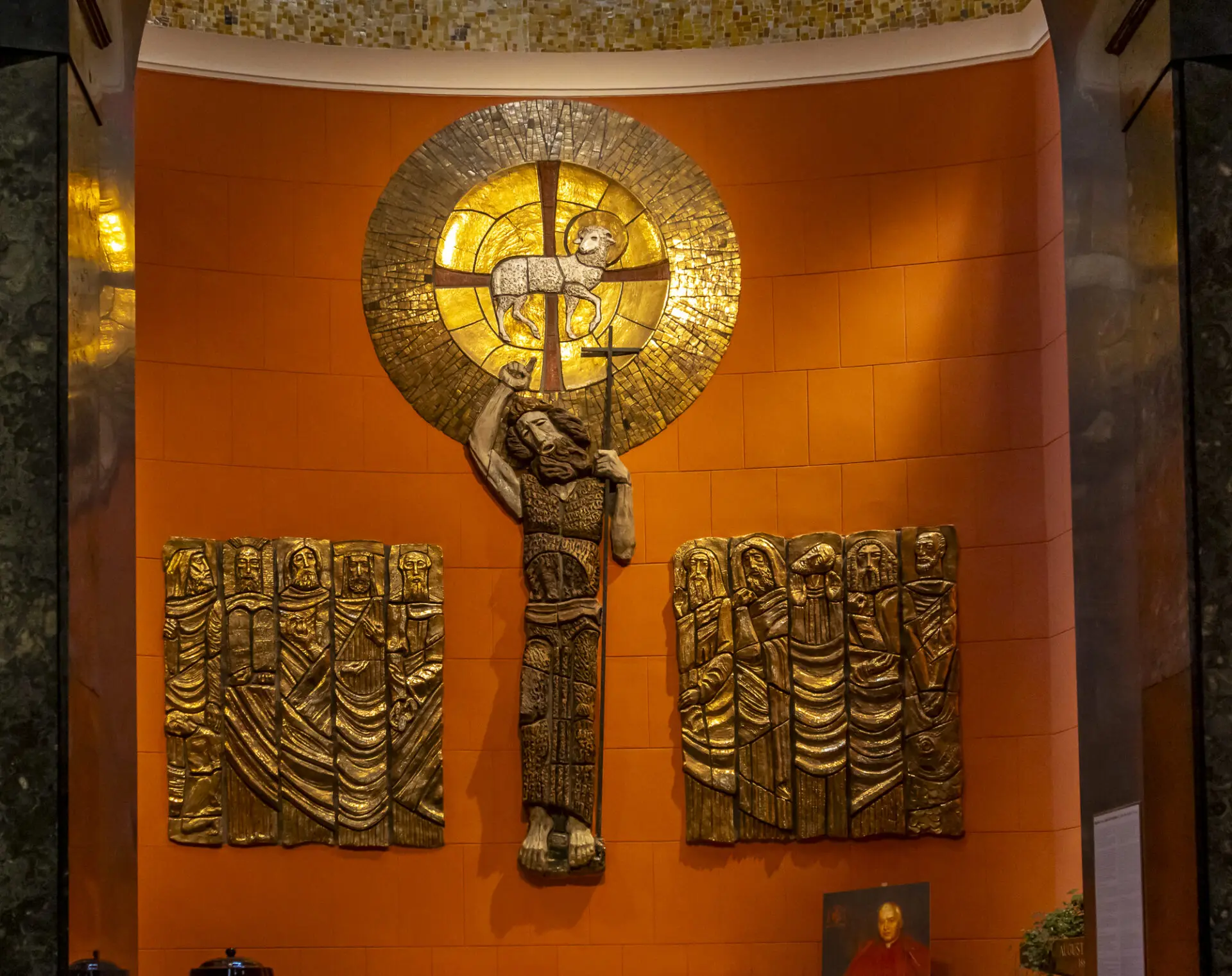 Sculpture of St John the Baptist Pointing to Christ
