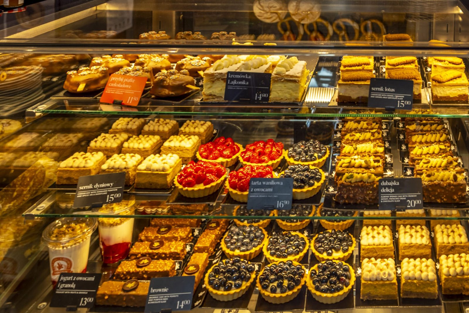 Display Case at Lajkonik Bakery and Cafe