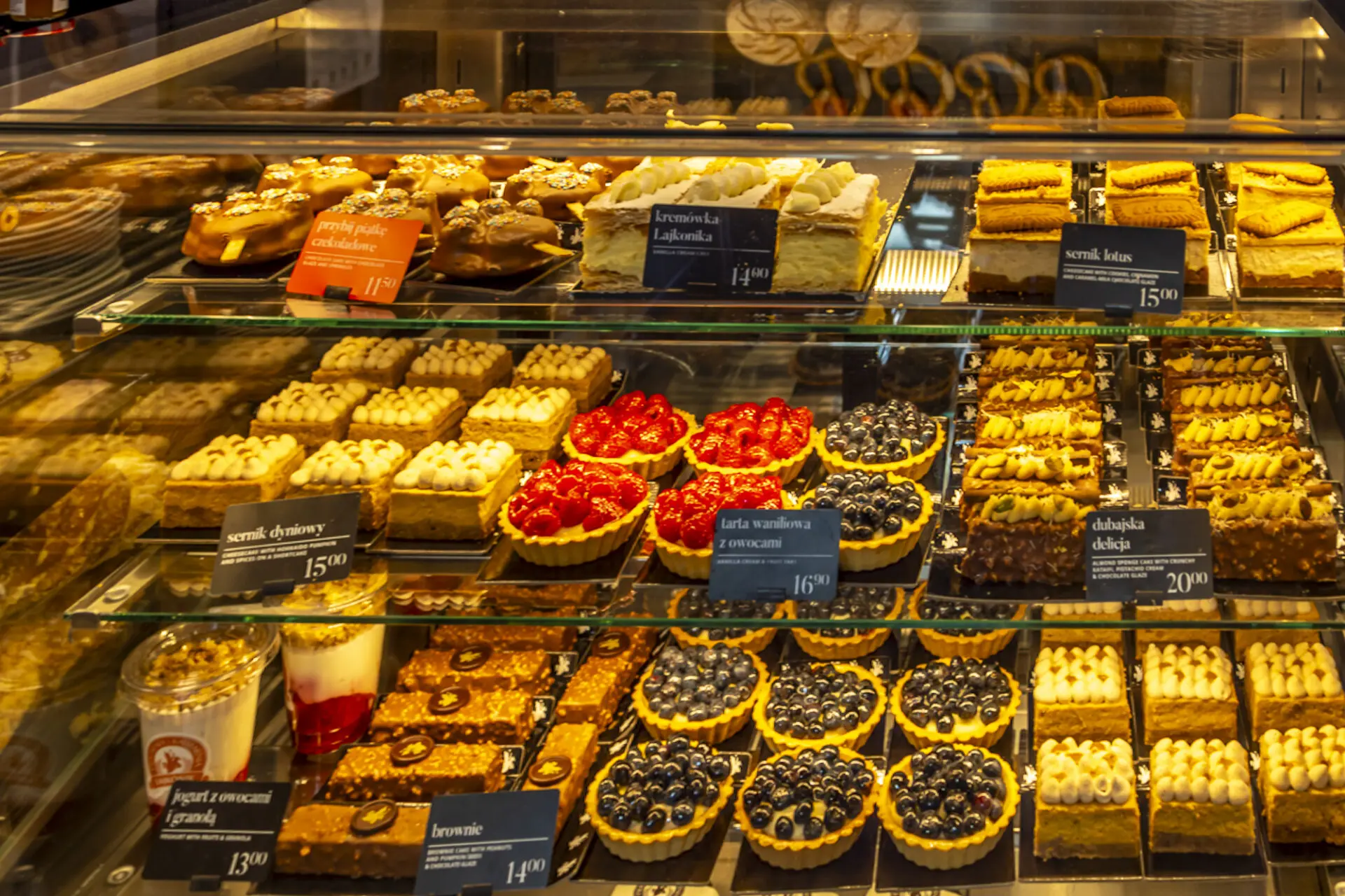 Display Case at Lajkonik Bakery and Cafe